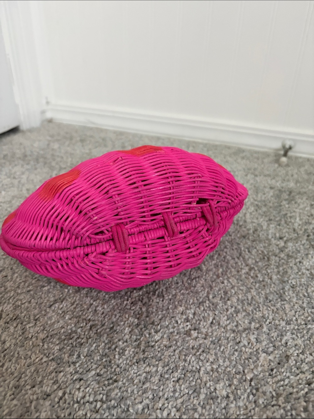 kate spade by target Hot Pink and Red Woven Round Mini Bag - Picture 3 of 4